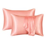 Satin Pillowcase Set of 2 Silk Pillow Cases for Hair and Skin Satin Pillow Covers 2 Pack with Envelope Closure (51*76cm CORAL Orange)