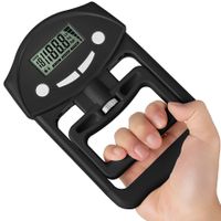 Electronic Hand Grip Strength Tester, Grip Strengthener Hand Exerciser Meter, Digital Hand Grip Training Gauge 220 Lbs / 99 Kgs for Sports (Black)