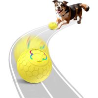 Smart Interactive Dog Toys Ball, Auto Bouncing Rotating Ball, Moving Pet Toys for Dogs 20 lbs, USB Rechargeable, Fun Gift for Boredom, 1 Pack, Yellow