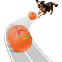 Smart Interactive Dog Toys Ball, Auto Bouncing Rotating Ball, Moving Pet Toys for Dogs 20 lbs, USB Rechargeable, Fun Gift for Boredom, 1 Pack, Orange