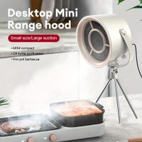 Portable Range Hood Desktop with 2 Filters and Tripod, Kitchen Exhaust Fan for Cooking Indoors Hot Pot BBQ Outdoors Camping Picnics White