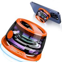 Magnetic Bluetooth Speaker with Multi-RGB Color Light and Phone Holder for Metal Surface,Perfect Mini Speaker for Shower,Room,Bike,Car(Orange)