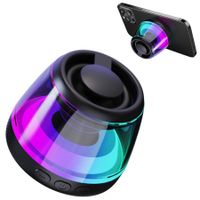 Portable Magnetic Bluetooth Speaker with RGB Light,Waterproof Wireless Speaker,Phone Stand,Small Speaker for Shower,Outdoor