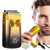 Electric Foil Shaver for Men,Barber Shaver & Trimmer 2 in 1,Professional USB Cordless Rechargeable Razor with LCD Display