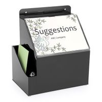 Acrylic Suggestion Box With Lock Wall Mounted Acrylic Donation Box with Sign Slot,Office Ballot Box,Locking Mailbox Suggestion Comment Box,Black