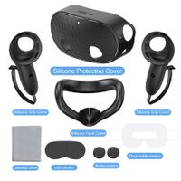 Silicone Cover Set Compatible with Meta Quest 3S Accessories,VR Protector Face Cover,Controller Grips,Front Shell Headset Cover Lens Protective Cover