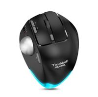 Rechargeable USB Bluetooth Wireless Mouse for Laptop PC, Mac,Programmable Buttons,Easy Thumb Control,Adjustable Angle & Connect RGB Light(Black)