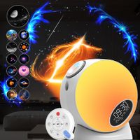 Orb Star Galaxy Projector for Bedroom, Planetarium Projector with 13 4K Replaceable Discs, Bluetooth Speaker & White Noise,Timer & Remote,Night Light