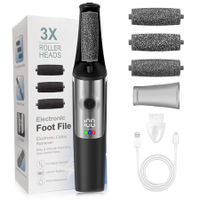 Electric Callus Remover for Feet,Pedicure Tools Foot Care Kit, Foot Scrubber Feet File Smooth Pedi Wand for Hard Cracked Dry Dead Skin-Black