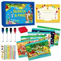 Preschool Learning Activities Search and Find Books,Travel Game for Road Trip Car Airplane,Busy Book Activity Books Birthday Gifts for Kids Ages 3+