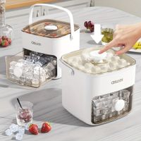 Portable  Large Capacity Ice Maker with ABS Storage Tray For Fridge Kitchen Perfect for Parties,Outdoor Events Color White