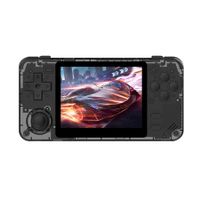 RGB10X Handheld Game Console, 8000+ Games, 3.5 Inch IPS Screen, 2800mAh Long Battery Life, 64-Bit System (Black Transparent)