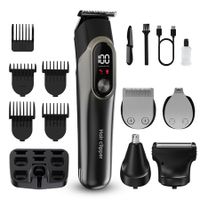 Professional Hair Clippers Men Electric Razor Shavers Nose Trimmer Cordless Beard Barber Grooming Kit Color Grey