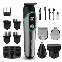 Professional Hair Clippers Men Electric Razor Shavers Nose Trimmer Cordless Beard Barber Grooming Kit Color Green