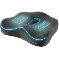 Memory Foam Seat Chair Cushion for Long Sitting,Non-Slip Memory Foam Firm Coccyx Pad for Relief Sciatica,Hip (Dark Gray)