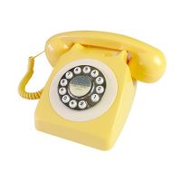 Corded Retro Phone,TelPal Vintage Old Phones,Classic 1930s Antique Landline Phones for Home & Office Decor,Novelty Hotel Telephone with Redial,Yellow