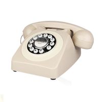 Corded Retro Phone,TelPal Vintage Old Phones,Classic 1930s Antique Landline Phones for Home & Office Decor,Novelty Hotel Telephone with Redial,Ivory