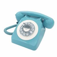 Corded Retro Phone,TelPal Vintage Old Phones,Classic 1930s Antique Landline Phones for Home & Office Decor,Novelty Hotel Telephone with Redial,Blue