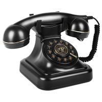 Retro Landline Telephone,Sentno 1960s Vintage Corded Dial Phone Classic Old Fashion Telephones Wired Desk Telephone for Office and Home (Black)