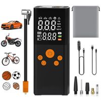 Car Tire Air Pump Portable,Cordless Tire Inflator Portable Air Compressor Dual Digital Screen Pressure Gauge,150PSI for Motorcycle Bike Car