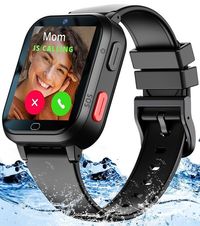 4G GPS Smart Watch for Kids Whatsapp Line Video Phone Call and Text Voice Chat SOS Alarm MessageCamera Anti-Lost Real-time Tracker(Black)