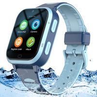 4G GPS Smart Watch for Kids Whatsapp Line Video Phone Call and Text Voice Chat SOS Alarm MessageCamera Anti-Lost Real-time Tracker(Blue)