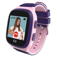 4G Kids Smart Watches with GPS Tracker Video Calling One-Key SOS Call Voice Chat Camera Alarm Clock Touch Screen for Grils Gift(Pink)