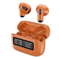 Wireless Noise Cancelling Headphones with LED Power Display for Sports Game, Fitness, Running, Gaming (Orange)