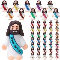 50 Pcs Mini Jesus Figures Easter Jesus Loves You Jesus Toys Little Jesus Figures to Hide and Seek Sunday School Party Favors Gift for Easter Egg Stuffers