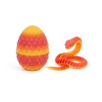 Sunset Red 3D Printed Viper Dragon Egg Set Movable Joint Toy Popular Easter Gift for Children