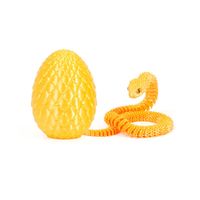 Silk Gold 3D Printed Viper Dragon Egg Set Movable Joint Toy Popular Easter Gift for Children