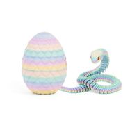 Matte Rainbow 3D Printed Viper Dragon Egg Set Movable Joint Toy Popular Easter Gift for Children（Random Color Effect）