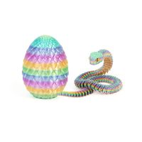 Rainbow Candies 3D Printed Viper Dragon Egg Set Movable Joint Toy Popular Easter Gift for Children（Random Color Effect）