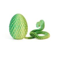 Laser Yellow Green 3D Printed Viper Dragon Egg Set Movable Joint Toy Popular Easter Gift for Children