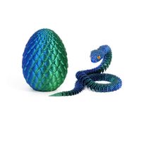 Laser Blue Green 3D Printed Viper Dragon Egg Set Movable Joint Toy Popular Easter Gift for Children