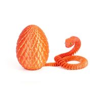 Laser Red Gold 3D Printed Viper Dragon Egg Set Movable Joint Toy Popular Easter Gift for Children