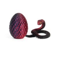 Laser Red Black 3D Printed Viper Dragon Egg Set Movable Joint Toy Popular Easter Gift for Children