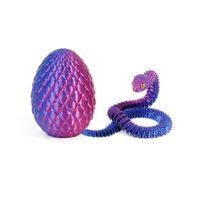 Laser Blue Violet 3D Printed Viper Dragon Egg Set Movable Joint Toy Popular Easter Gift for Children