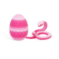 Pink 3D Printed Viper Dragon Egg Set Movable Joint Toy Popular Easter Gift for Children