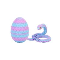 Pink Blue 3D Printed Viper Dragon Egg Set Movable Joint Toy Popular Easter Gift for Children