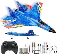 RC Plane Remote Control Glider Airplanes 2.4 GHZ 2 Channels,Easy to Fly RC Fighter,Remote Control Aircraft with Automatic Balance Gyro BLUE