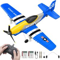 3 Channel RC Plane P-51D Mustang,Remote Control Airplane Ready to Fly,2.4GHz 6-axis Gyro Stabilizer,Easy to Fly for Kids & Beginners