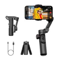 Gimbal Stabilizer for Smartphone,iPhone Gimbal w/Focus Wheel Face/Object Tracking Gimbal for iPhone Android Foldable 3-Axis Handheld Phone Gimbal