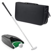 Portable Golf Putter Travel Practice Putting Set with Case Indoor Outdoor Yard, Golfer Kids Toy Indoor Golf Games Set