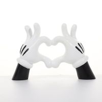 Mouse Gesture Heart Hands Sculpture Decoration, Cute Love Statue Finger Home Decor, Shelf Decor, Love Hand