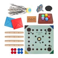 Yutnori, Jegichagi, and Gonggi Game Set, Traditional Korean Family Games with Instructions, Korean Cultural Gift with Educational and Squid Fun Activities