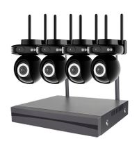 Face Detection 5MP IP CCTV Kit Full Color Night Vision Wireless Surveillance Security Camera Solar System Black