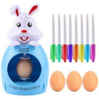 Easter Egg Decorator Kit Bunny Easter Egg Decorating Spinner Coloring Kit with Colorful Quick Drying Markers Easter Gifts for Kids