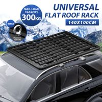 Universal Car Roof Rack Platform Storage Tray Flat Basket Rooftop Cargo Luggage Carrier Holder for SUV Pick Up Truck Thick Aluminium Alloy 300kg