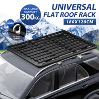 Universal Car Roof Rack Basket Platform Rooftop Luggage Cargo Carrier Flat Storage Tray 300kg for SUV Pick Up Trucks Thick Aluminium Alloy 180x120cm